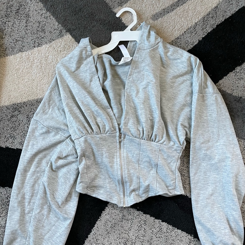 Grey corset hoodie